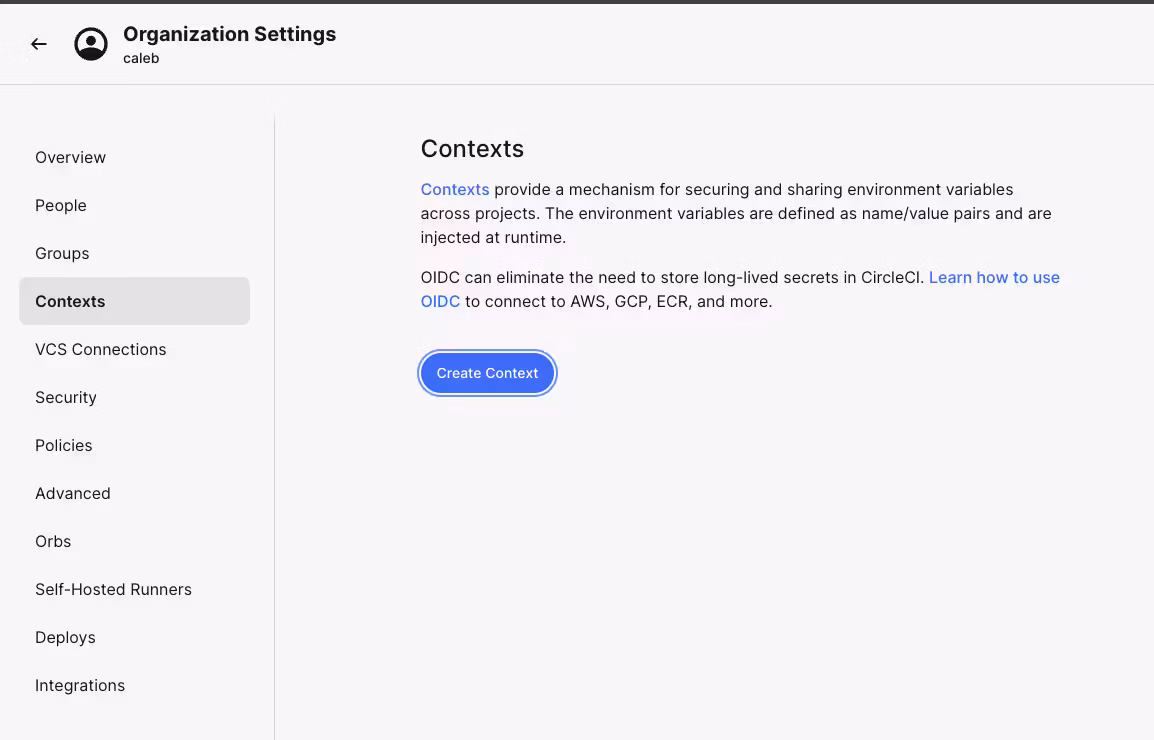 create a new context for protected environments